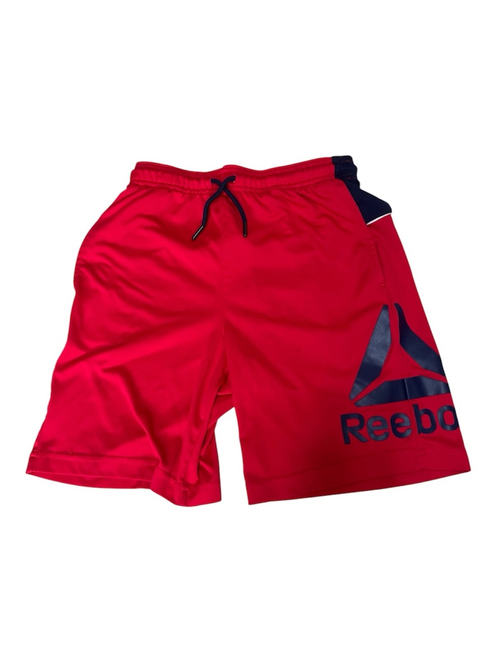 Reebok Boys Red Athletic Shorts with Navy Logo